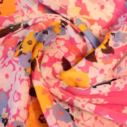 CHIFFON PINK FLOWER PRINT