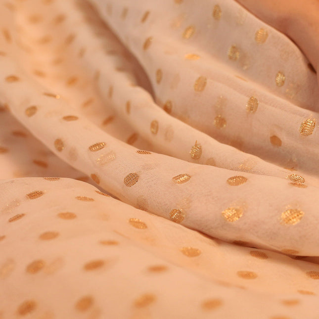 POLY GEOGRETTE LUREX SWIZDOT WHITE COLOR