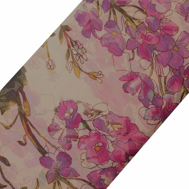 CHIFFON FLOWER PURPLE PRINT