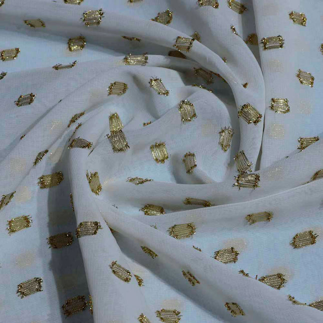 SLIVER GOLD LUREX SWIZ DOT OFF WHITE COLOR