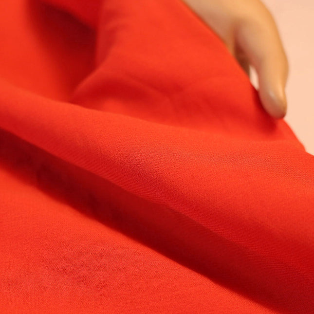 POLY GRAINY GEORGETTE ORANGE SOLID FABRIC