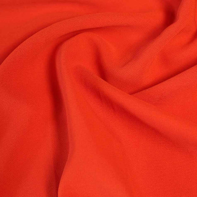 POLY GRAINY GEORGETTE ORANGE SOLID FABRIC