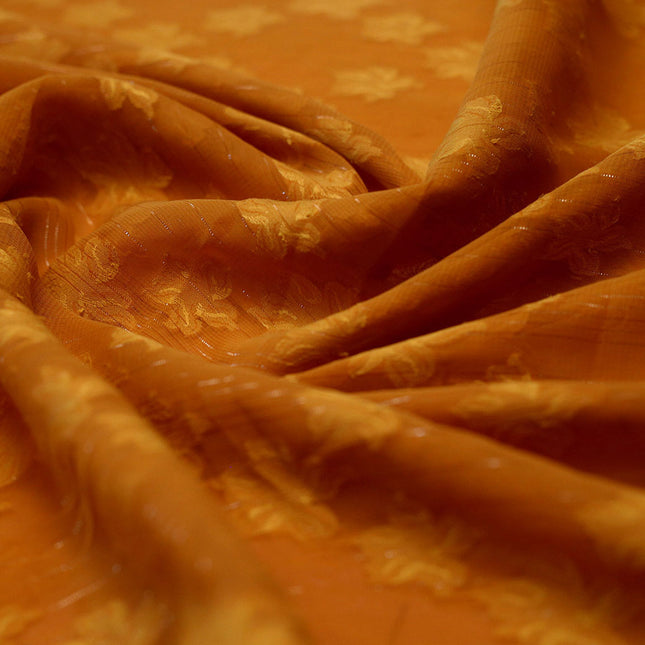 POLY CHIFFON JACQUARD LUREX  YELLOW FABRIC