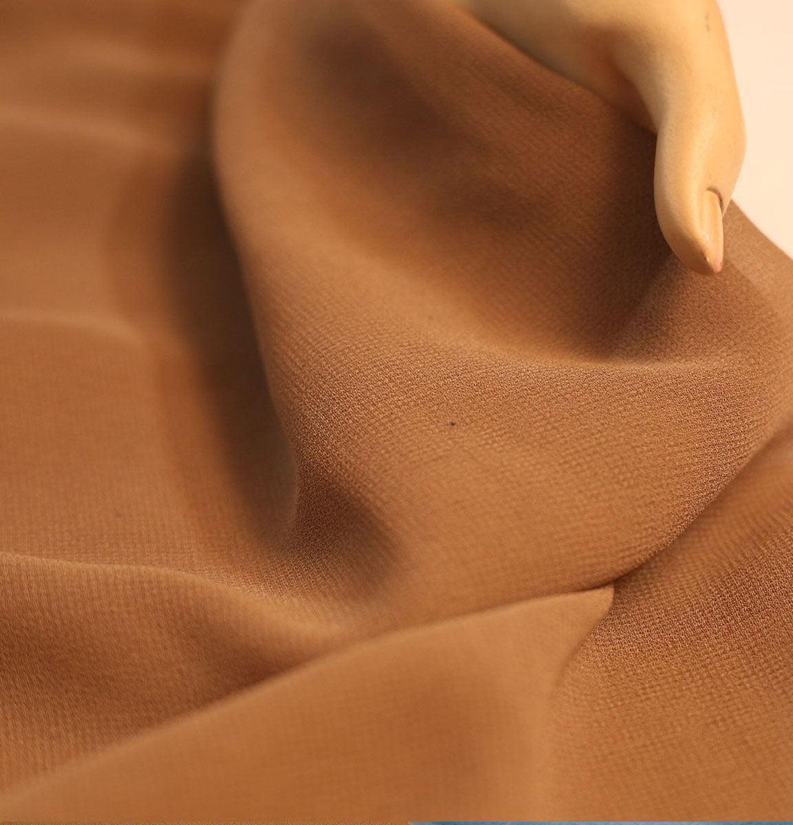 POLY GRAINY GEORGETTE BROWN SOLID FABRIC - Buy Georgette Fabric Wholesale Online India | Clothwala