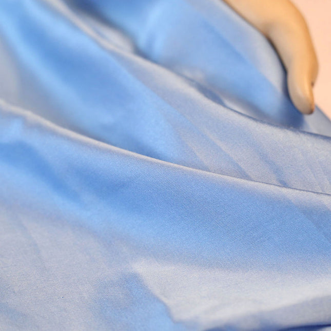 POLY SPUN SATIN WITH SPUN FEEL SKY BLUE  COLOR