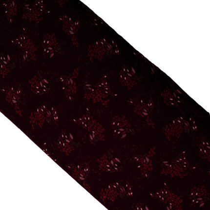 POLY CHIFFON BROWN FLOWER PRINTED FABRIC