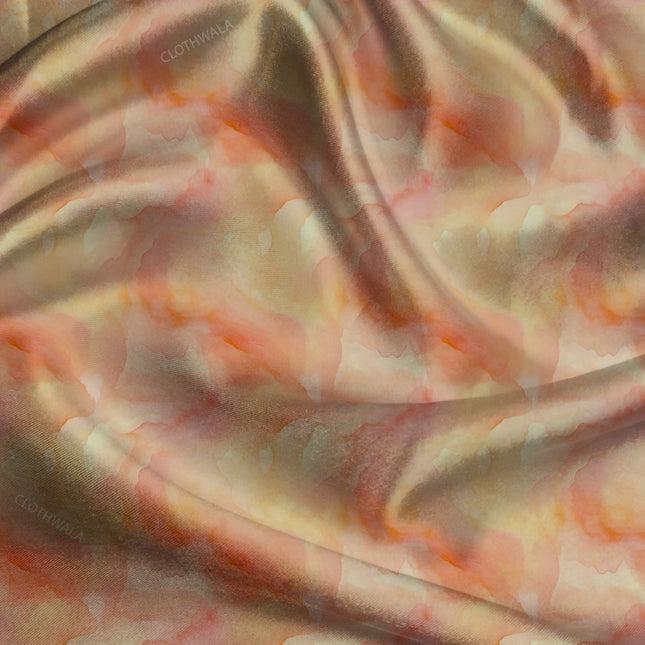 Must-Have Autumn Abstract Blush Watercolor uSoft Satin Printed Fabric