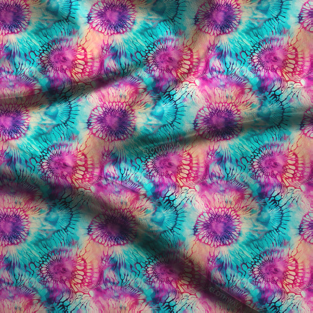 Limited Edition Abstract Petal Splash Soft Crepe Printed Fabric