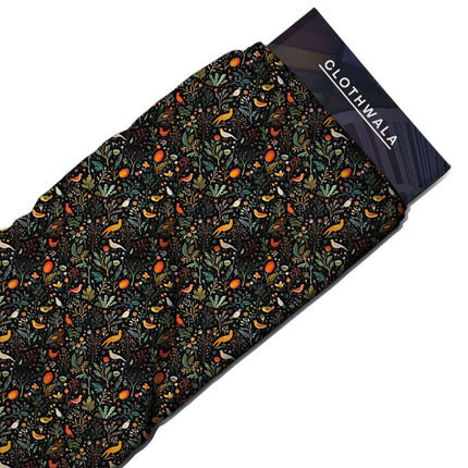 Latest Midnight Botanical - Nocturnal Sonata Bloom Ballad Soft Crepe Printed Fabric