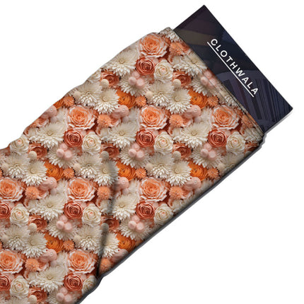 Must-Have Bouquet Floral of Grace Soft Crepe Printed Fabric