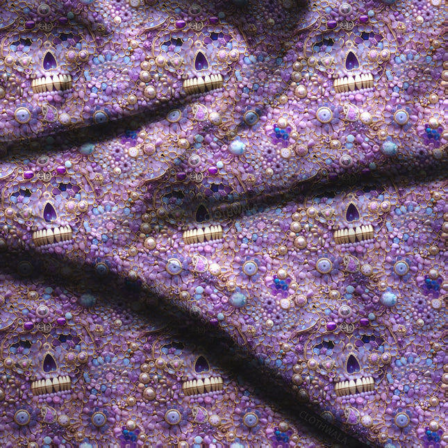 Hotpick Lavender Abstract Dreamscape Soft Crepe Printed Fabric