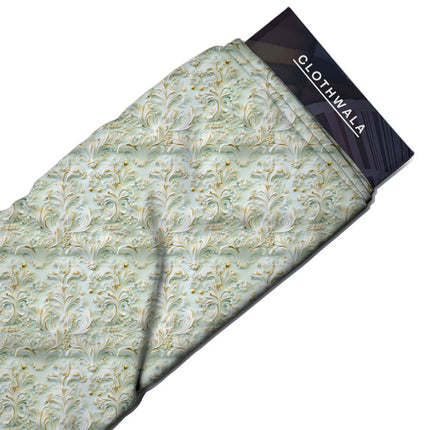 Trendy Gilded Baroque Elegance Whispers Soft Crepe Printed Fabric