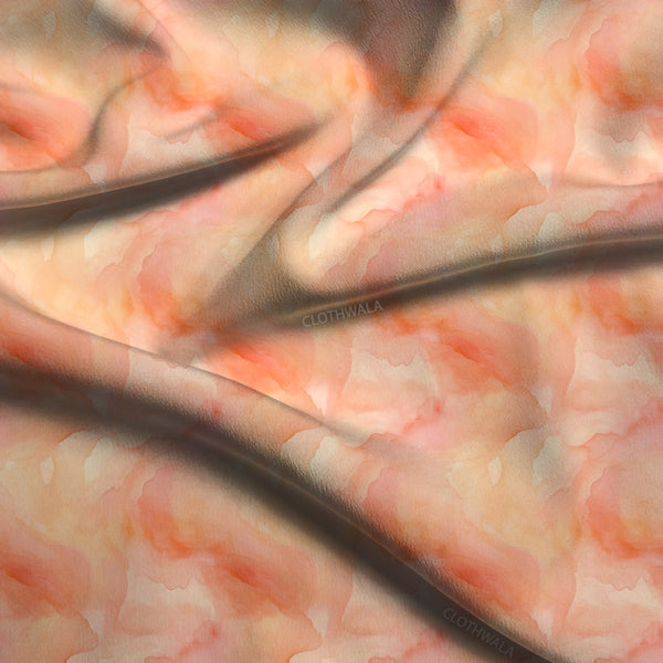 Must-Have Autumn Abstract Blush Watercolor Soft Crepe Printed Fabric
