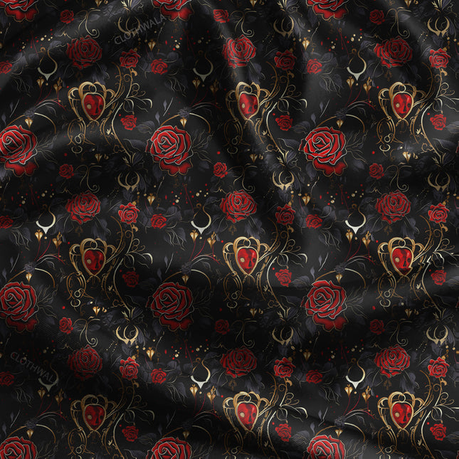 Bestseller Heartstrings Floral Rose uSoft Satin Printed Fabric