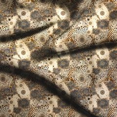 Limited Edition Animal Safari Mandala Soft Crepe Printed Fabric