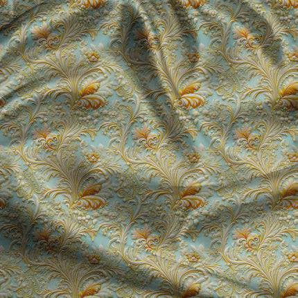 Premium Regal Rococo Revival Rococo Whimsy uSoft Satin Printed Fabric