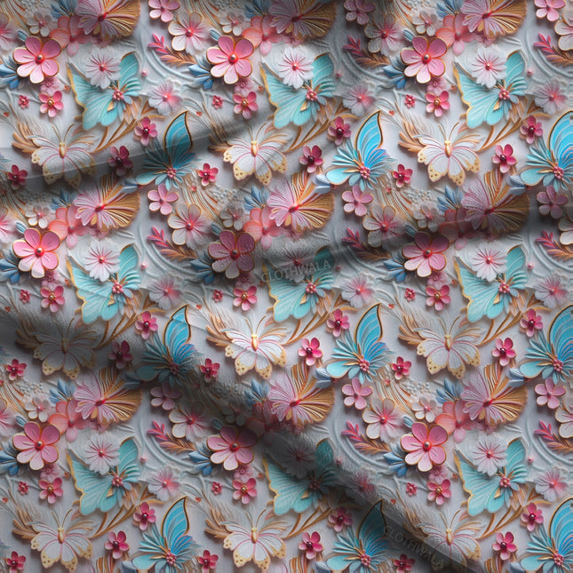 Trendy Tropical Floral Charm Soft Crepe Printed Fabric