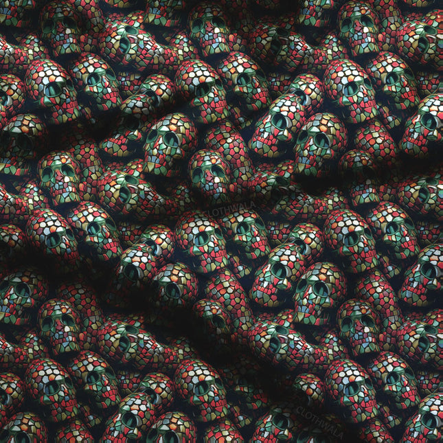 Bestseller Enigmatic Gothic - Fantasy Mosaic Requiem Soft Crepe Printed Fabric