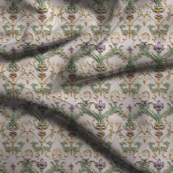 Must-Have Regal Victorian Floral Fleur Elegance Soft Crepe Printed Fabric