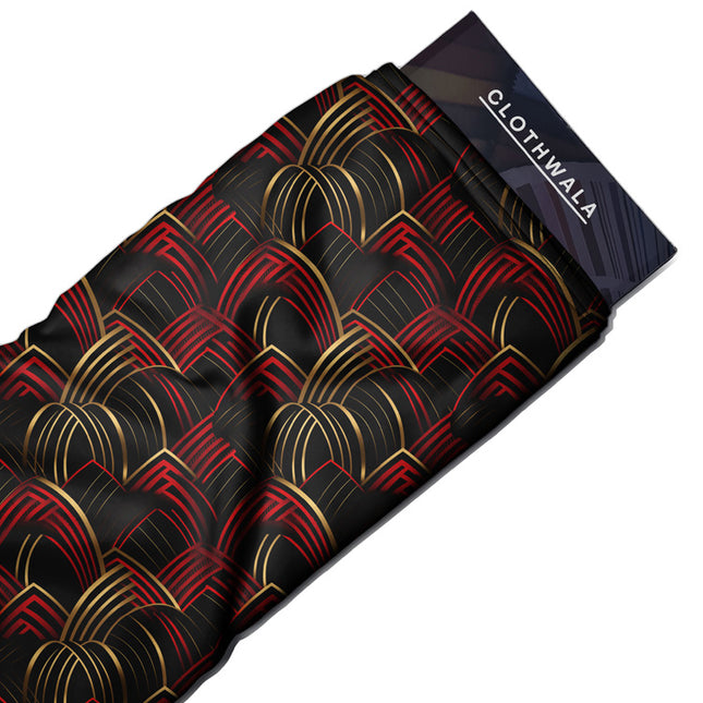 Hotpick Neon Deco Waves uSoft Satin Printed Fabric