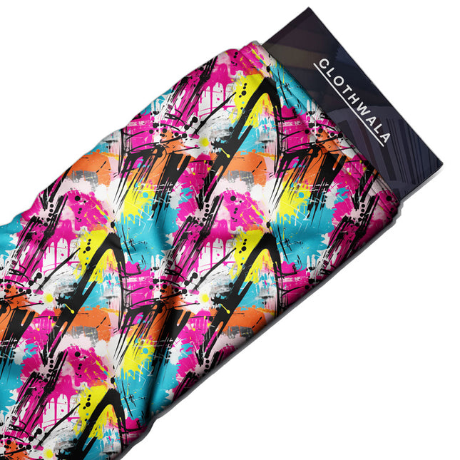 Bestseller Urban Abstract Splash uSoft Satin Printed Fabric