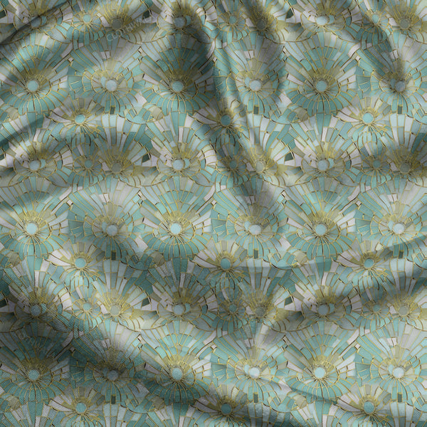 Premium Art Geometric Sunburst uSoft Satin Printed Fabric