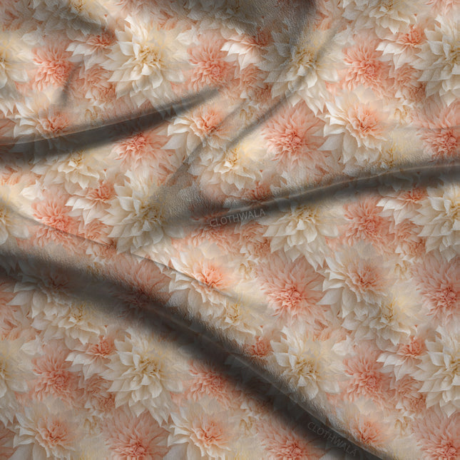 Must-Have Blush Floral Blossom Whispers Soft Crepe Printed Fabric