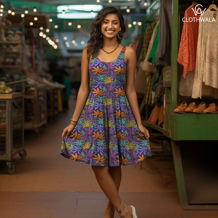 Exclusive Psychedelic Nature-Inspired. Starbursts Soft Crepe Printed Fabric