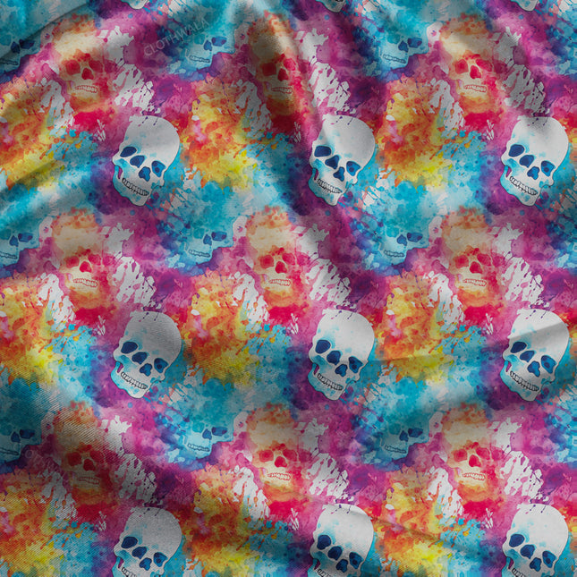 Hotpick Skull Novelty Fusion uSoft Satin Printed Fabric