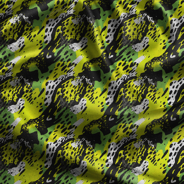 Hotpick Neon Animal Print Predator uSoft Satin Printed Fabric