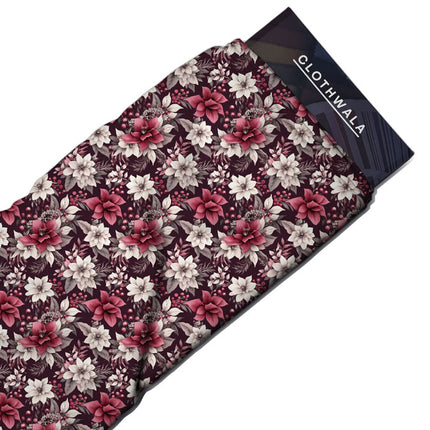 Latest Midnight Romantic Blossom Soft Crepe Printed Fabric