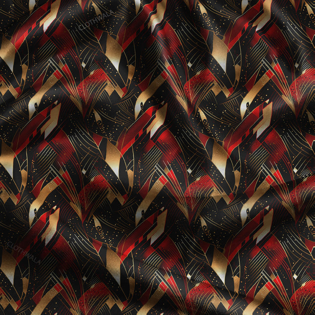 Trendy Deco Glamorous Heart uSoft Satin Printed Fabric