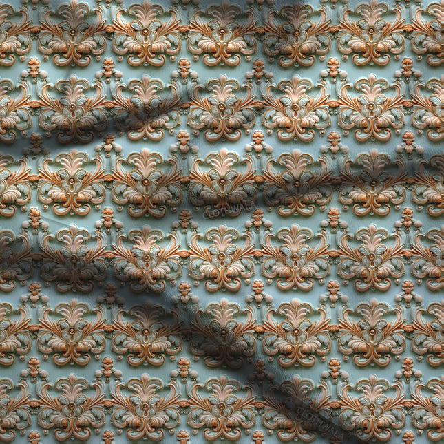 Latest Baroque Revival Pearl Elegance Soft Crepe Printed Fabric