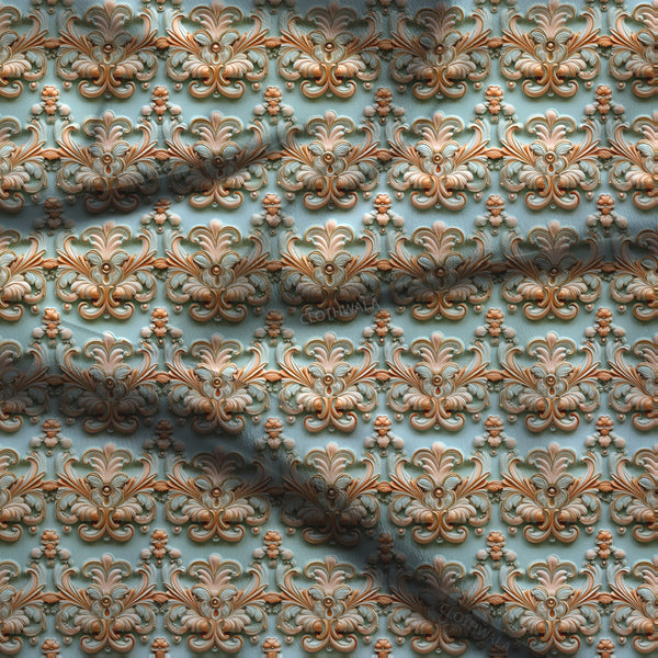 Latest Baroque Revival Pearl Elegance Soft Crepe Printed Fabric