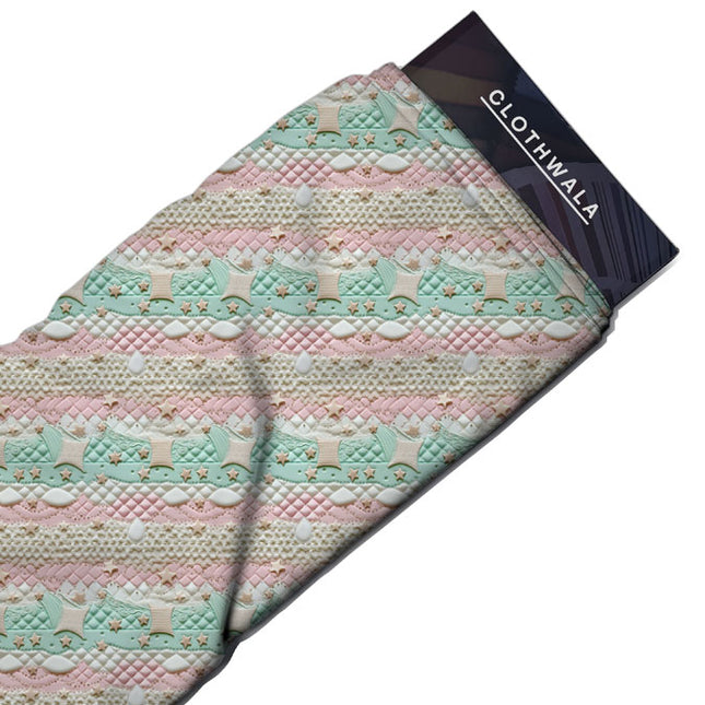Elite Sweet Abstract macaron Soft Crepe Printed Fabric