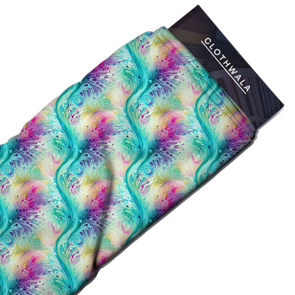 Hotpick Whirlpool Abstract Fantasy Soft Crepe Printed Fabric