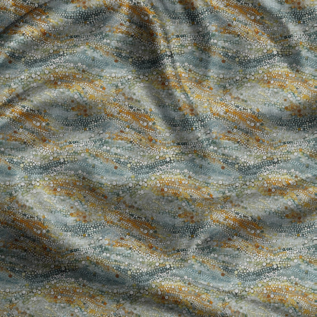 Trendy Sparkling Abstract Stream uSoft Satin Printed Fabric