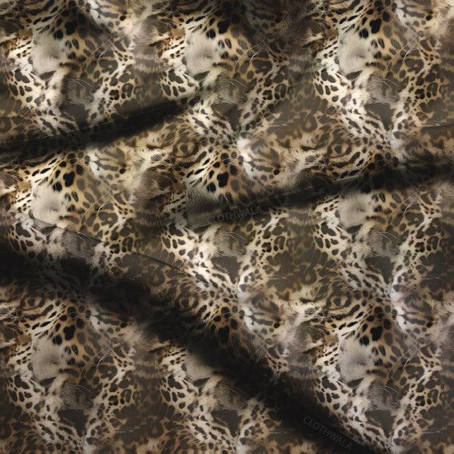 Limited Edition Jaguar Animal Whisper Soft Crepe Printed Fabric