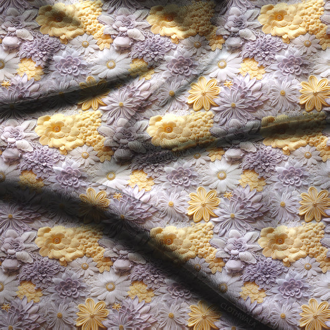 Elite Mellow Marigold Delight Soft Crepe Printed Fabric