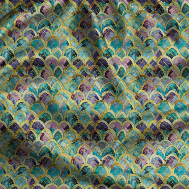 Limited Edition Scales Fantasy of Splendor uSoft Satin Printed Fabric