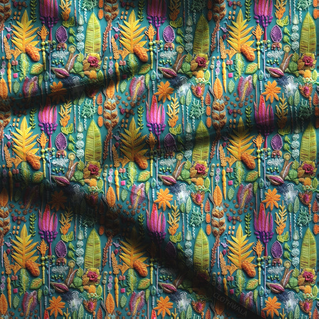 Exclusive Tropic Botanical Tapestry Soft Crepe Printed Fabric