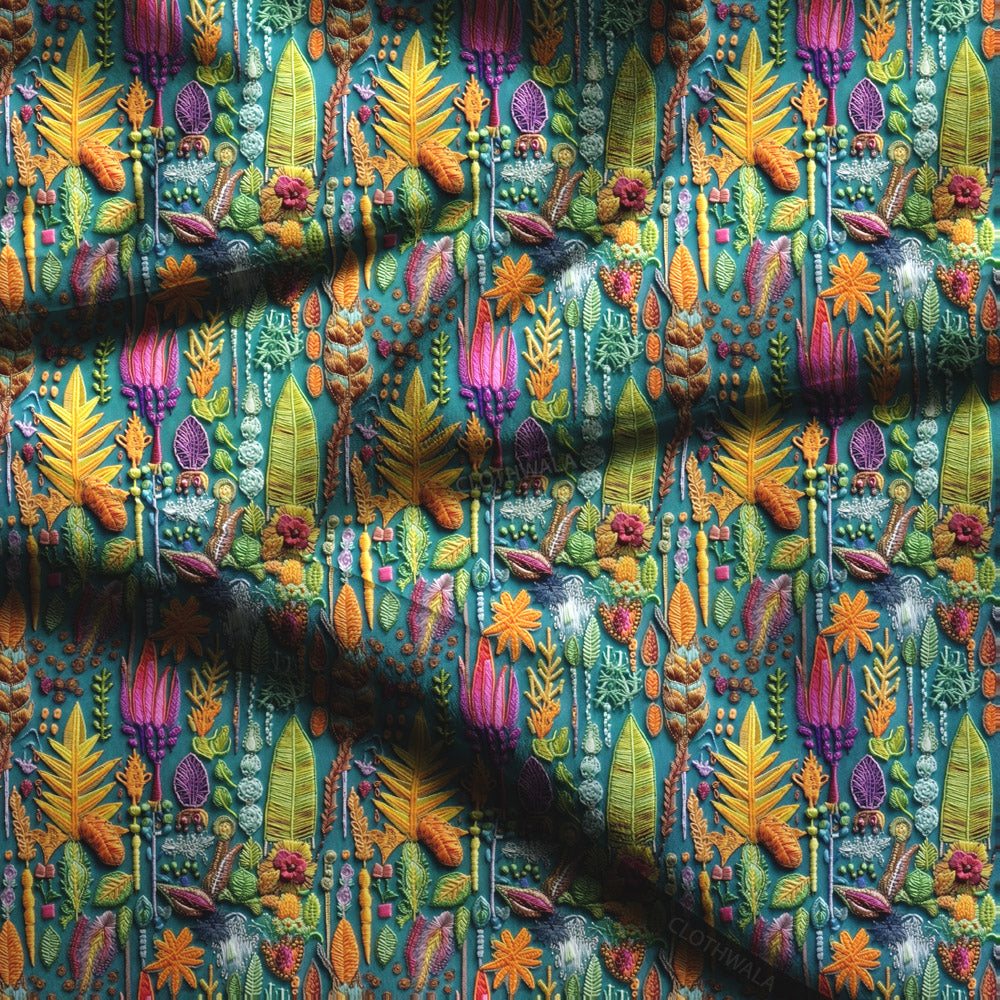 Exclusive Tropic Botanical Tapestry Soft Crepe Printed Fabric