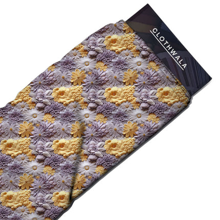 Elite Mellow Marigold Delight Soft Crepe Printed Fabric