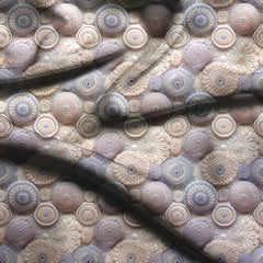 Hotpick Lacy Lace Patterns Circles Soft Crepe Printed Fabric