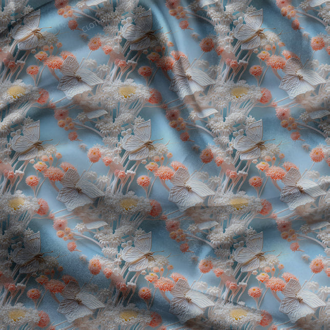 Luxury Oceanic Whimsy Coral Reef uSoft Satin Printed Fabric