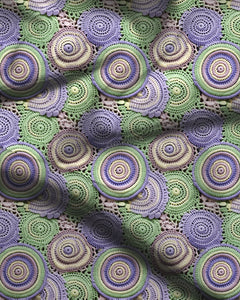 Exclusive Crochet Geometric. Mandala Soft Crepe Printed Fabric