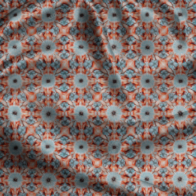 Must-Have Icy Geometric Mosaic uSoft Satin Printed Fabric