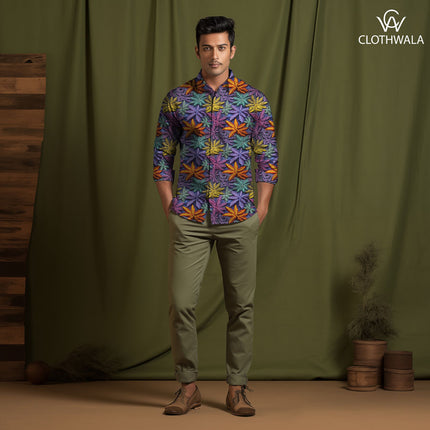Exclusive Psychedelic Nature-Inspired. Starbursts Soft Crepe Printed Fabric