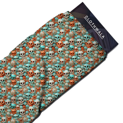 Bestseller Aqua Novelty Memento Soft Crepe Printed Fabric