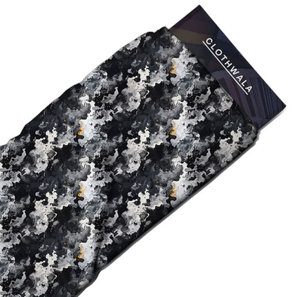 Trendsetting Abstract Smoke Whisper Soft Crepe Printed Fabric